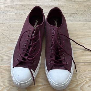 Burgundy Converse mens shoes